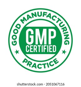 GMP (Buenas Prácticas de Fabricación) Sello redondo certificado Vector