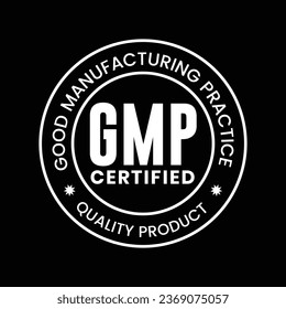 GMP (Good Manufacturing Practice) certified round stamp on white background - Vector