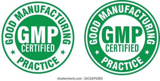 GMP (Good Manufacturing Practice) certified round stamp on white background - Vector, Gmp certified vector stamp isolated on white background, certified round stamp on white background - Vector