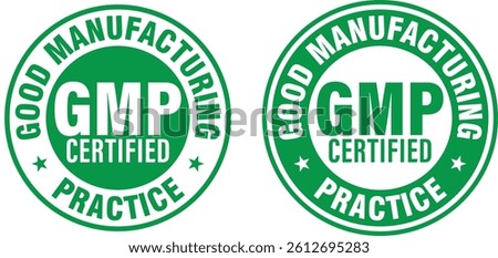 GMP (Good Manufacturing Practice) certified round stamp on white background - Vector, Gmp certified vector stamp isolated on white background, certified round stamp on white background - Vector