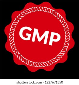 GMP (Good Manufacturing Practice) icon,emblem, label, badge,sticker, logo. Designed for your web site design, logo, app, UI