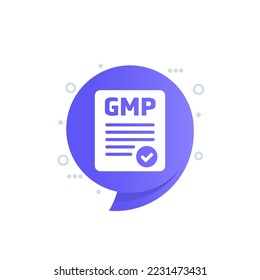 GMP vector icon, Good Manufacturing Practice