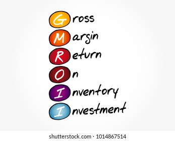 GMROII - Gross Margin Return on Inventory Investment acronym, business concept background