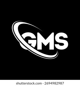 Logotipo de GMS. Carta GMS. Diseño de logotipo de carta GMS. Logotipo de GMS inicial vinculado con el círculo y el logotipo del monograma en mayúsculas. Tipografía GMS para tecnología, negocio y marca inmobiliaria.