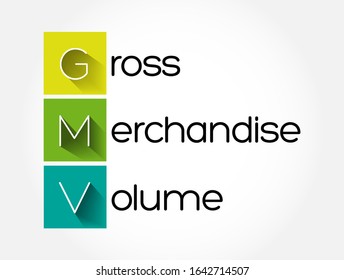 GMV - Gross Merchandise Volume acronym, business concept background