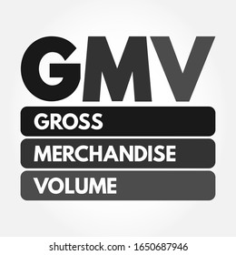 GMV - Gross Merchandise Volume acronym, business concept background