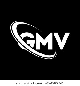 GMV logo. GMV letter. GMV letter logo design. Initials GMV logo linked with circle and uppercase monogram logo. GMV-typography for technology, business and real estate brand.