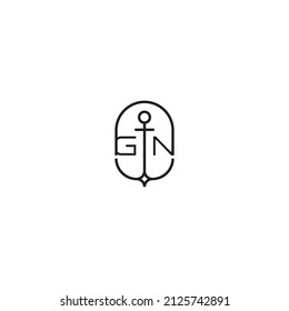 GN-Logo-Design für kreative Buchstaben mit Ankerkonzept mit hochwertigem professionellem Design, das gut in allen Printmedien drucken kann