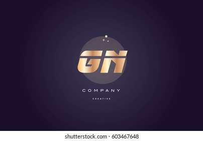 gn g n  gold yellow golden metal metallic bold luxury product modern creative gradient alphabet company logo design vector icon template