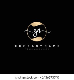 GN handwriting initial logo template vector.