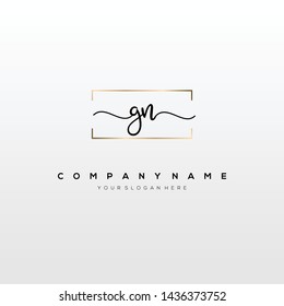 GN handwriting initial logo template vector.