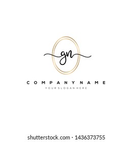 GN handwriting initial logo template vector.