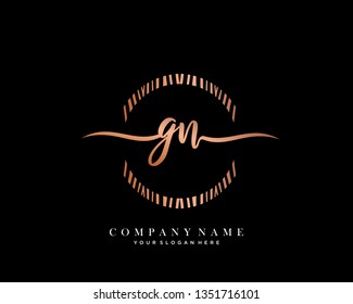 GN handwriting initial  logo vector