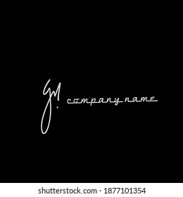 gn initial handwriting black background