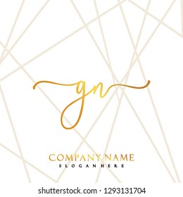 GN Initial Handwriting logo template vector