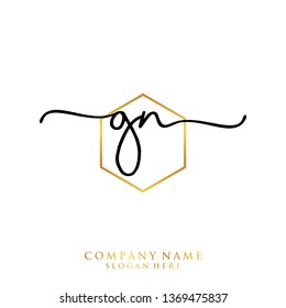 GN Initial handwriting logo template