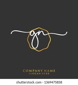 GN Initial handwriting logo template