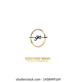 GN Initial handwriting logo template vector