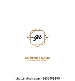 GN Initial handwriting logo template vector