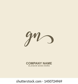 GN Initial handwriting logo vector