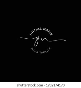 gn Initial handwriting signature logo vector. Hand lettering for designs