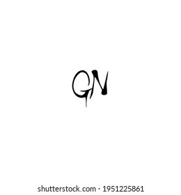 Logo manuscrito inicial de GN para la identidad