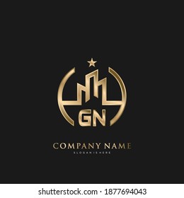 GN Initial Letter Real Estate Luxury house Logo Vector art for Business, Building, Architecture