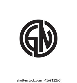GN initial letters loop linked circle monogram logo