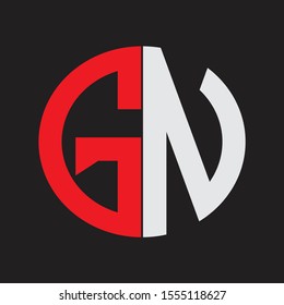 GN Initial Logo design Monogram Isolated on black background