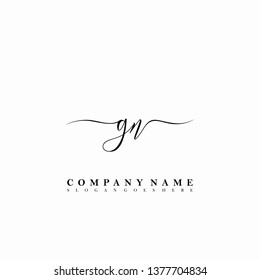 GN Initial luxury handwriting logo vector