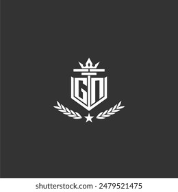 GN initial monogram brand logo design for crown vector image