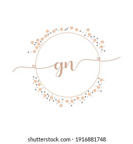 GN Initial monogram handwriting luxury illustration