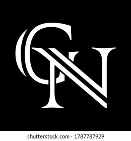GN-Logo mit schwarzem Hintergrund.Das schöne Logo mit weißem Buchstaben.