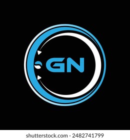 Diseño de logotipo de letra GN con un diseño de logotipo GN en forma de círculo. Diseño creativo del logotipo de la letra GN. GN diseño único.