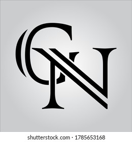 GN letter logo with white background.The nice black letter logo.