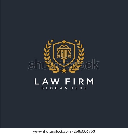 GN letter monogram logo for lawfirm with pillar and leaf image design