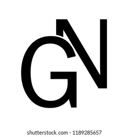 gn letter vector logo