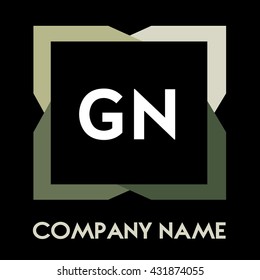 GN letters business logo creative  icon design template elements in abstract background logo, design identity in square with four colors, modern alphabet letters