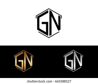 GN letters linked with hexagon shape logo

