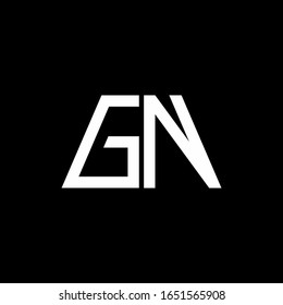 Monograma abstracto del logotipo GN aislado en fondo negro