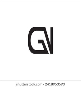 GN logo design icon black color.