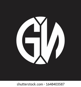 GN Logo monogram with piece circle ribbon style