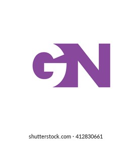 GN Logo. Vector Graphic Branding Letter Element. White Background