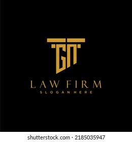 GN monogram initial logo for lawfirm with pillar design