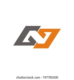 GN or N logo initial letter design template vector