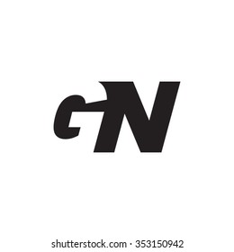 GN negative space letter logo
