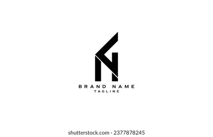 GN, NG, Abstract initial monogram letter alphabet logo design