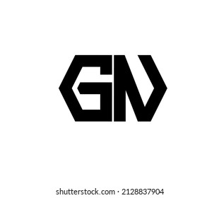 gn ng g n initial letter logo isolated on white background