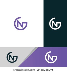 Elementos de Plantilla de diseño de logotipo de letras GN, NG. Logo de letras digitales abstractas modernas.