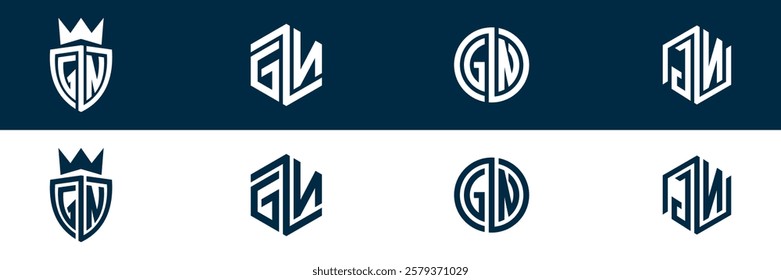 GN PG letter logo set design